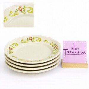 Better Homes and Garden CITRUS BLOSSOMS Stoneware Scalloped Dinner Plates Set 4